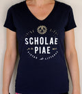Scholae Piae vintage kék női póló