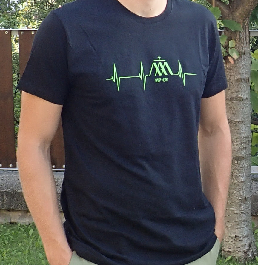 EKG fekete férfi póló